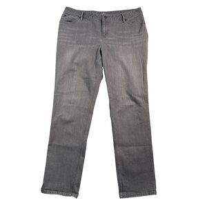 J. Jill Slim Leg Denim Jeans Women's Size 14 Stretch Gray Boyfriend Girlfriend